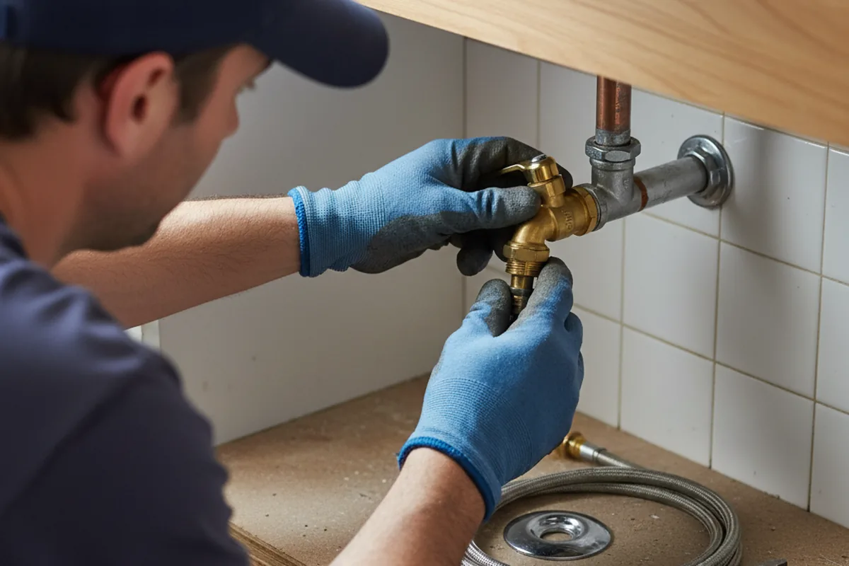 Shutoff valve and fitting work during Emergency Plumbing in Joint Base Mdl